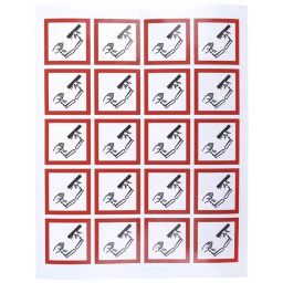 RS PRO Black, Red, White Gloss Polymeric Vinyl Safety Labels 40 mm x 40 mm Model No 8187739 (1 Bag of 20)-picture-32