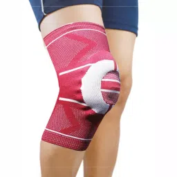 Dyna 3D Knitted Knee Brace (Left) - Maroon-L-image-27
