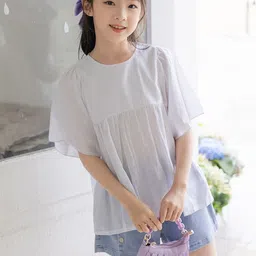 LULU & SKY Flared Sleeve Cotton Top image 3