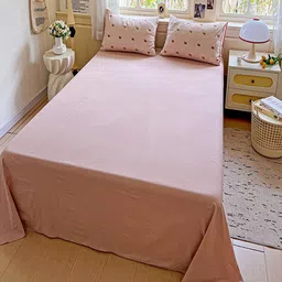 JC HOME Pink & Brown Quirky Printed AC Room Double Queen Bedding Set image 3