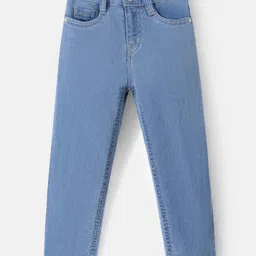 Babyhug Full Length Washed Denim Jeans - Light Blue-picture-11