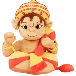 AURBO Baby Lord Hanuman Mantra Chanting Musical Soft Plush Toy for Kids (Height 35 cm)-picture-25