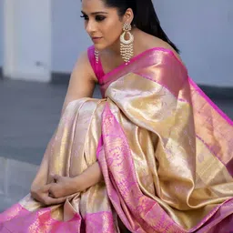 AMRUTKALA SAREES Embellished Woven Design Zari Banarasi Saree image 2