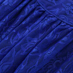 Babyhug Sleeveless Party Frock with Lace Detailing - Royal Blue image 3