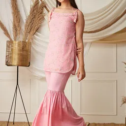 BAESD Girls Embroidered Kurta with Sharara image 3