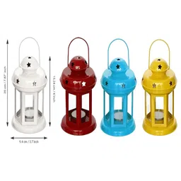 ASCERTIC White Textured Lantern Tealight Candle Holders image 5