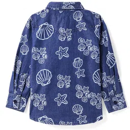 ARIAS By LARA DUTTA Boys Beach Theme Printed Washed Denim Casual Shirt image 2