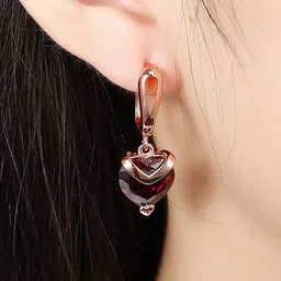 Sukkhi Red Gold-Plated Contemporary Drop Earrings image 5
