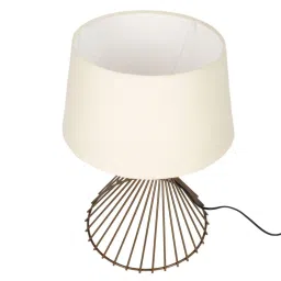 Homesake White & Brown Metal Spiral Base Table Lamp - Set of 1 image 3