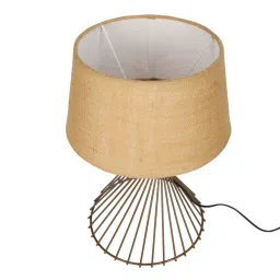 Homesake Beige & Brown Metal Spiral Base Table Lamp - Set of 1 image 3