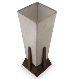 Homesake White & Brown Wood Bedside Table Lamp - Set of 2 (Bulb not included) image 4