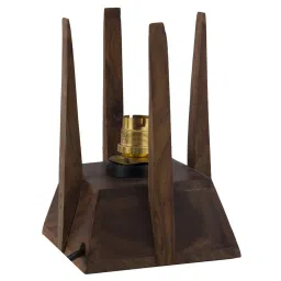 Homesake White & Brown Wood Bedside Table Lamp - Set of 2 (Bulb not included) image 5