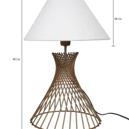 Homesake White & Brown Metal Spiral Base Table Lamp - Set of 1 image 5