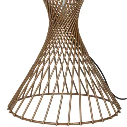 Homesake Beige & Brown Metal Spiral Base Table Lamp - Set of 1 image 5