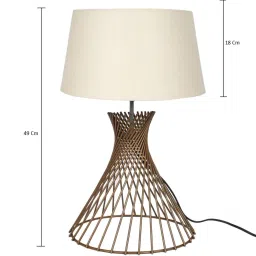 Homesake White & Brown Metal Spiral Base Table Lamp - Set of 1 image 5