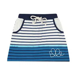 Elle Kids Blue Cotton Striped Skirt-picture-28