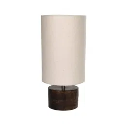 Homesake White & Brown Wood E27 Antique Base Table Lamp - Set of 1 image 2