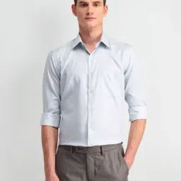 Arrow Medium Grey Cotton Slim Fit Striped Shirt-picture-22