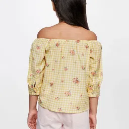 AND girl Yellow Floral Print Top image 2