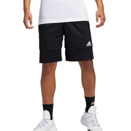 Adidas 3G SPEE REV SHR White & Black Regular Fit Basketball Shorts - Pack Of 2 image 2