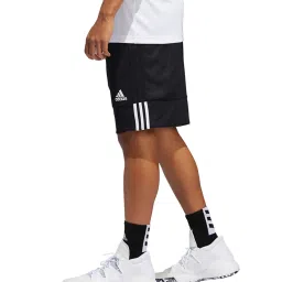 Adidas 3G SPEE REV SHR White & Black Regular Fit Basketball Shorts - Pack Of 2 image 3