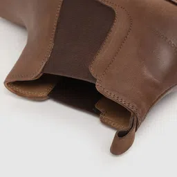 CLOG LONDON Men Brown Solid Leather Mid-Top Chelsea Boots image 5