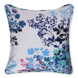 SWAYAM Set of 2 Printed 160 TC Pure Cotton White,Blue Geometric Cushion Cover image 3