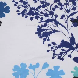 SWAYAM Set of 2 Printed 160 TC Pure Cotton White,Blue Geometric Cushion Cover image 4