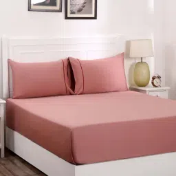 Maspar Viola Pink Cotton 300 TC Bed Sheet Set-image-55