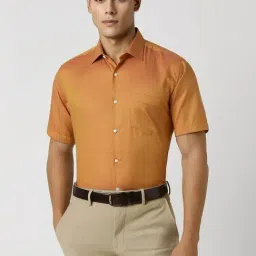 Van Heusen Orange Cotton Regular Fit Printed Shirt-picture-32