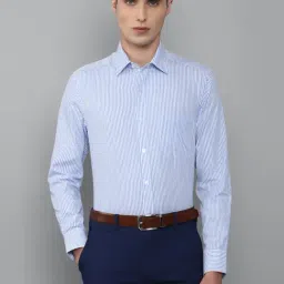 Louis Philippe Blue Cotton Regular Fit Striped Shirt-picture-35