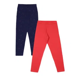 Plum Tree Kids Navy & Red Printed Leggings (Pack Of 2) image 2