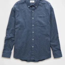 American Eagle Blue Cotton Regular fit Checks Shirt-picture-27