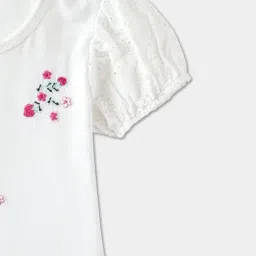 R&B Kids White Embroidery Regular Fit Top image 3