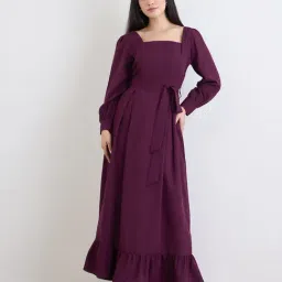 Styli Wine Synthetic Regular Fit Dress-picture-36