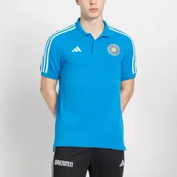 Adidas Blue Cotton Regular Fit Printed Sports Polo-picture-27