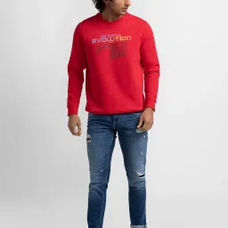 Spykar Blue Slim Fit Distressed Jeans image 5