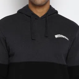 Wrangler Grey & Black Regular Fit Colour Block Hooded Sweatshirt image 4