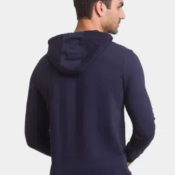 Being Human Navy Cotton Regular Fit Printed Hooded Sweatshirts image 2