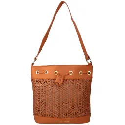 Giordano Interim Brown Cut Work Medium Bucket Shoulder Handbag image 1