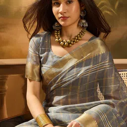 Sangria Woven Design Banarasi Saree With Blouse Piece-image-41