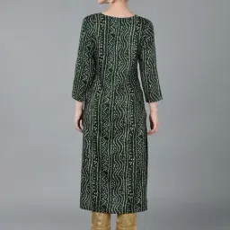 Vaamsi Green Printed Straight Kurta image 2