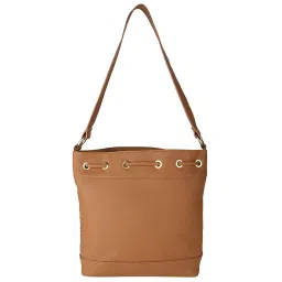 Giordano Interim Brown Cut Work Medium Bucket Shoulder Handbag image 3