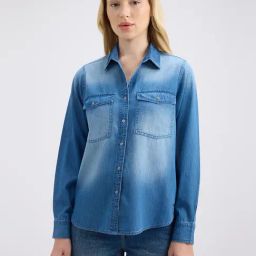 Pepe Jeans Mid Wash Full Sleeve Denim Shirt-picture-7
