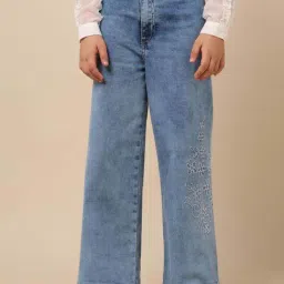 U.S. Polo Assn. Girls Blue Cotton Embroidery Jeans-picture-47