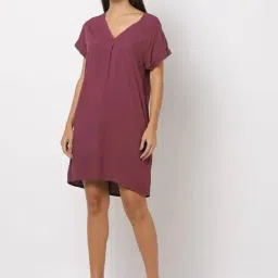 GAP Maroon Solid Dress-image-10