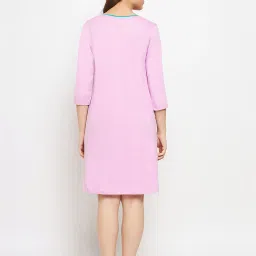 Clovia Purple Printed Night Dress image 2