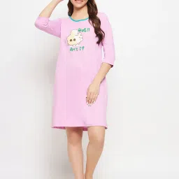 Clovia Purple Printed Night Dress image 1