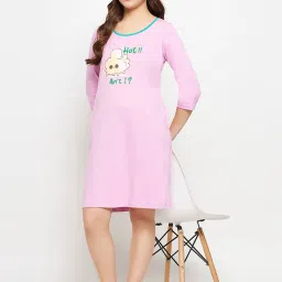 Clovia Purple Printed Night Dress image 4