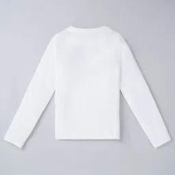 Ed-a-Mamma Kids White Solid Full Sleeves T-Shirt image 2